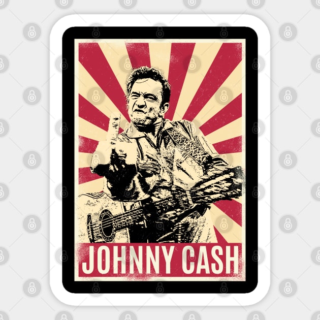 Retro Vintage Johnny Cash middle finger Sticker by Play And Create